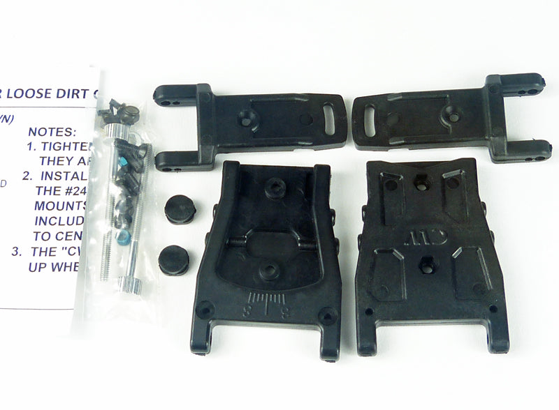 V2 ADJUSTABLE REAR ARM KIT FOR RUBBER TIRE CARS (Uses 2438 Mount)