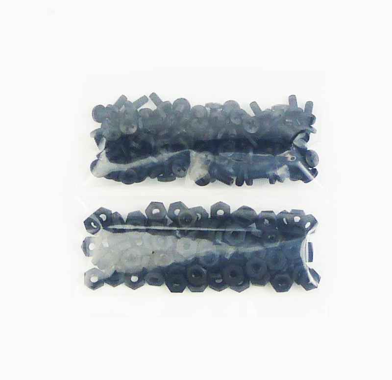 BLACK NYLON SCREWS AND NUTS (100 ea.)